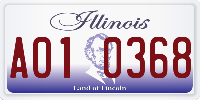 IL license plate A010368