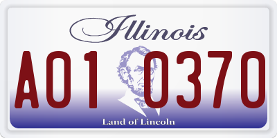 IL license plate A010370