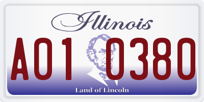 IL license plate A010380