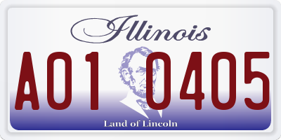 IL license plate A010405