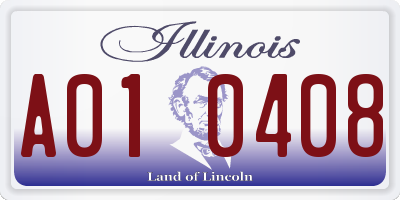 IL license plate A010408