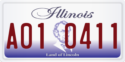 IL license plate A010411