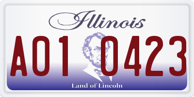 IL license plate A010423