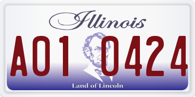 IL license plate A010424