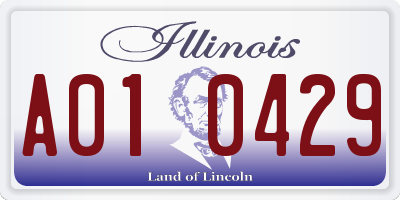 IL license plate A010429