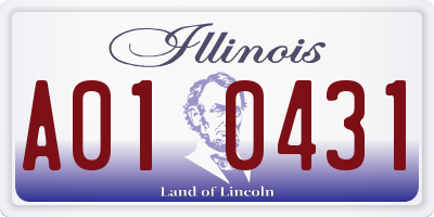 IL license plate A010431