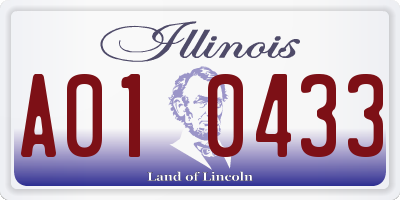 IL license plate A010433