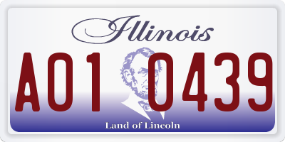 IL license plate A010439