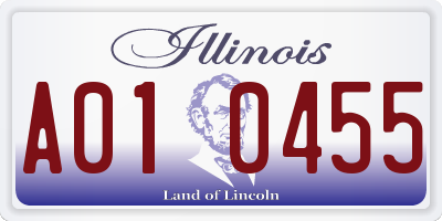 IL license plate A010455