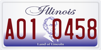 IL license plate A010458