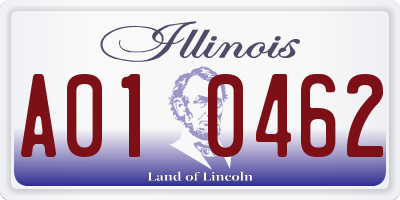 IL license plate A010462