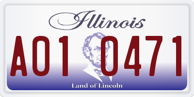 IL license plate A010471