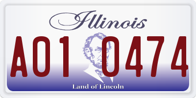 IL license plate A010474