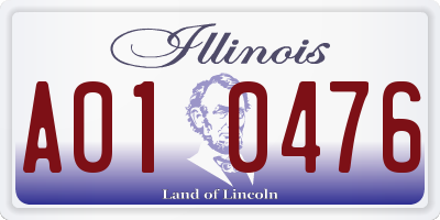 IL license plate A010476