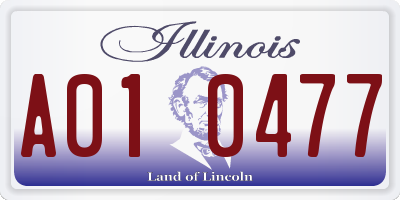 IL license plate A010477