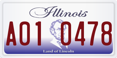 IL license plate A010478