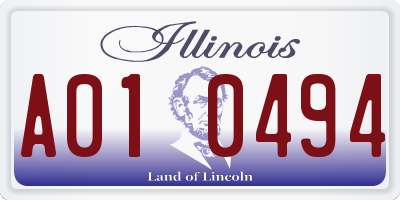 IL license plate A010494