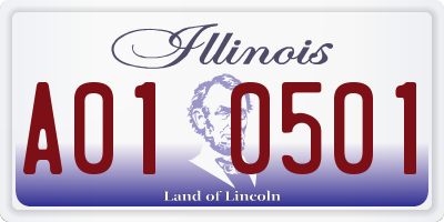 IL license plate A010501