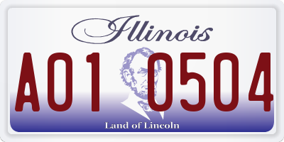 IL license plate A010504