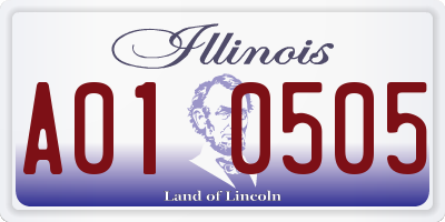 IL license plate A010505