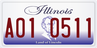 IL license plate A010511