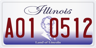 IL license plate A010512