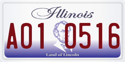 IL license plate A010516