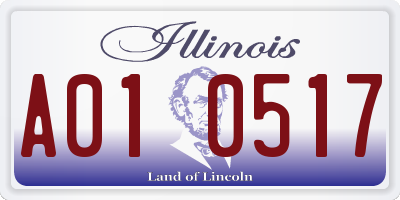 IL license plate A010517