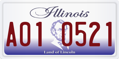 IL license plate A010521