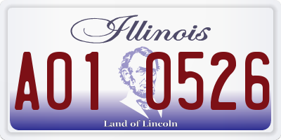 IL license plate A010526