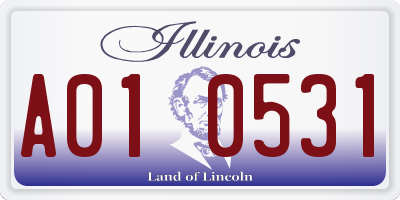 IL license plate A010531