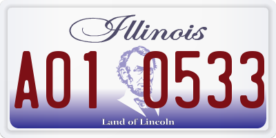 IL license plate A010533