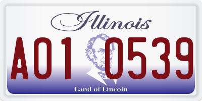 IL license plate A010539