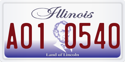 IL license plate A010540