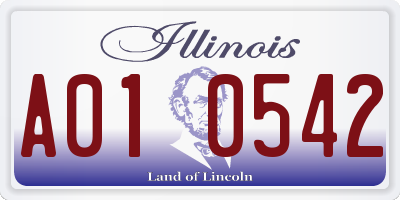 IL license plate A010542