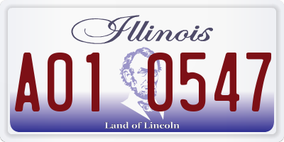 IL license plate A010547