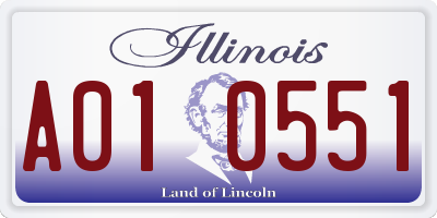 IL license plate A010551