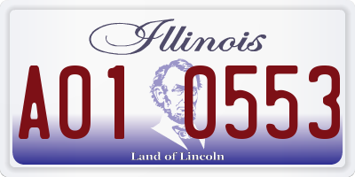 IL license plate A010553