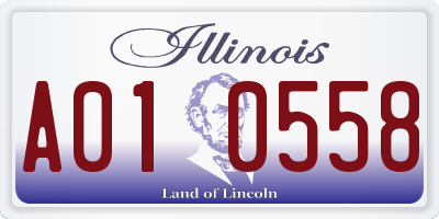 IL license plate A010558