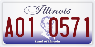 IL license plate A010571