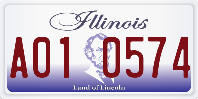 IL license plate A010574