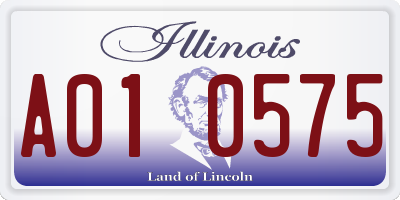 IL license plate A010575