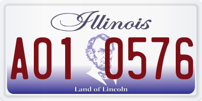 IL license plate A010576