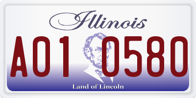 IL license plate A010580