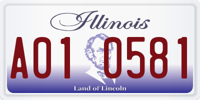 IL license plate A010581