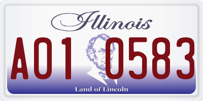 IL license plate A010583