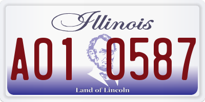 IL license plate A010587