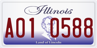 IL license plate A010588