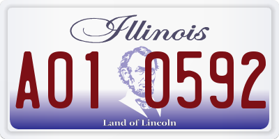 IL license plate A010592