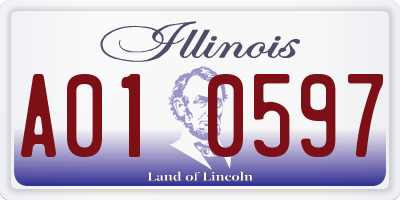 IL license plate A010597